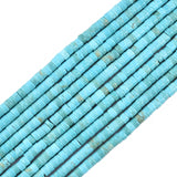HAAMIIQII 2x4mm Natural Blue Turquoise Heishi Spacer Beads 150Pcs Flat Disc Stone Semi Precious Gemstone Loose Beads for Jewelry