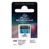 PHOENIX Professional Watercolor Paint - Single Watercolor Half Pan - Phthalo Turquoise 446