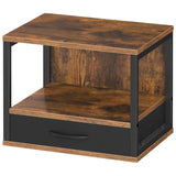 HOOBRO 2-Tier Desktop Printer Stand with Drawer, Under-Desk Printer Table with Storage Shelf, for Home Office, Kitchen, Fax Mach