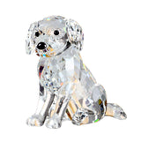 Crystal Labrador Dog Puppy Figurine Animals Lovely Craft Home Decor Ornaments Collectible Birthday Gifts (White)