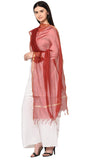 Weavers Villa Women'S Banarasi Poly Silk Plain Dupatta (Maroon, 2.25 M)
