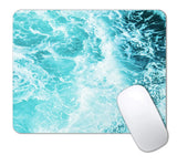 IMAYONDIA Blue Teal Green Sea Waves Mouse Pad, Square Ocean Mouse Pad Waterproof Non-Slip Rubber Base MousePads for Office Lapto