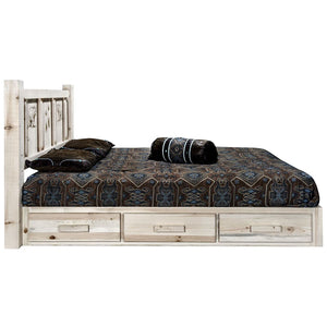 Montana Log Collection Wood Homestead Platform Bed With Storage Mwhcsbpfvlzpine
