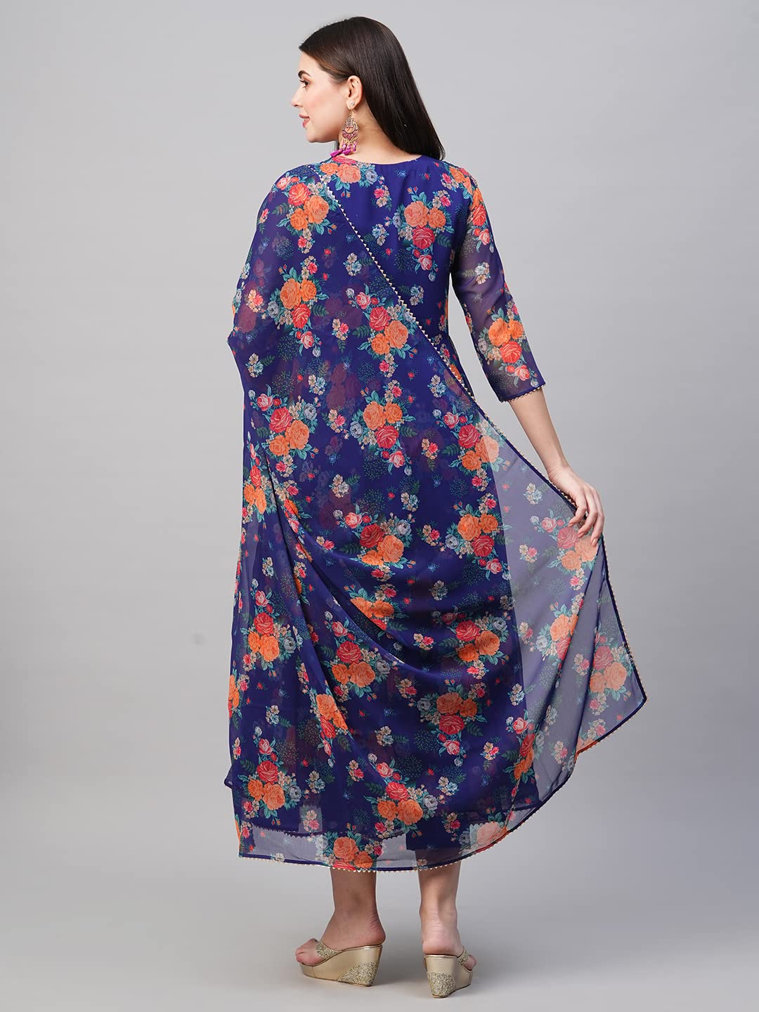Gosriki Women'S Georgette Anarkali Printed Kurta With Pant & Dupatta (Atasi Blue-Nw02-Gs_M_Blue_Medium),Blue,,B0BSVCNBFN