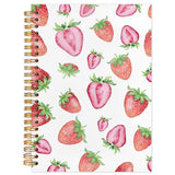 WUCHJ Cute Strawberry Spiral Notebook Journal, Preppy Girly Office Supplies, Inspirational Strawberries Hardcover Spiral Noteboo