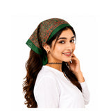 Riddhiinfotech Traditional Uttarakhand Pahadi Scarf (26 X 26 Inch) | Printed Square Head Scarf For Women & Girls | Vintage Style