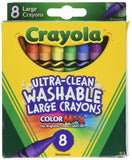 Crayola Washable Crayons, Large, 8 Colors 2 Packs