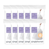 simplehuman Code Q 200 Count, Genuine Custom Fit Liners, Drawstring Trash Bags in Dispenser Packs, 50-65 Liter / 13-17 Gallon, W