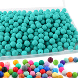 Sunrony 170Pcs 15mm Silicone Beads for Keychain Making, Round Silicone Beads for Pens and Necklace Bracelet Crafts Making(Turquo