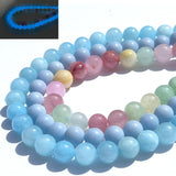 Artsy Crafts 150 Pcs 8mm Natural Stone Beads, Glow in The Dark Solar Stone + Agate Quartz + Multicolor Morganite Beads for Jewel