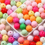 ANCADN 16mm Acrylic Beads 100pcs Spring Color Bead Pen Bubblegum Beads DIY Beading Hairband Bracelets Necklace Craft for DIY Jew