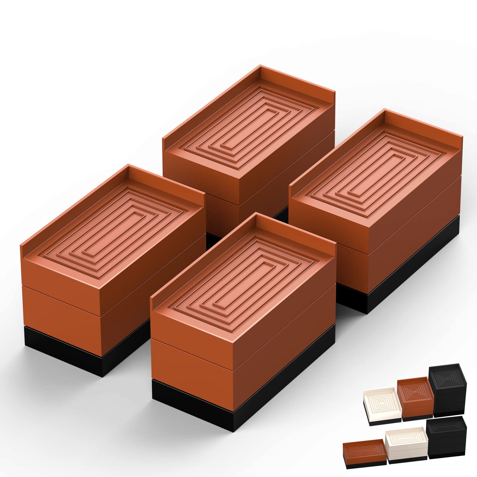 Furniture Risers, Tclouda Bed/Sofa/Desk/Table/Chair Leg/Fridge Lifts To 1.5, 3 And 4 In, Rectangle Adjustable Risers Blocks For 