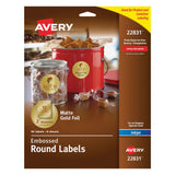 Avery 22831 Round Labels, 2Inch, Foil/Embosed, 96/PK, Gold