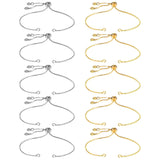 Sureio 10 Pieces Adjustable Slider Bracelet for Jewelry Making Bracelet Chains for DIY Jewelry Making Findings Extender Chains w