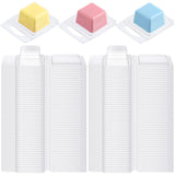 Wesiti Wax Melt Molds Clear Empty Plastic Wax Melt Clamshells Container Pet Single Cube 1 oz Candle Molds for DIY Chocolates Wic
