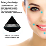 12 Pieces Black Cosmetic Powder Puff,2.76 inch Portable Soft Sponge Setting Face Puffs,Triangle Velvet Powder Puff with Ribbon B
