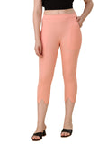 Wedani Women'S Solid Stretch Slim Fit Capri Pants (Large Pink),Pink,30