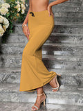 Sugathari Traditional Mustard Micro Fiber Solid Saree Shapewear For Women (Sw Fishcut Mustard M)