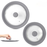 Modern Innovations Universal Lids (Set of 2) Fits 7 to 12-Inch Cookware, Silicone Replacement Pan Lid, Glass Top Covers for Skil