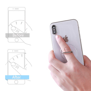 Cell Phone Ring Holder Stand Transparent Finger Grip Loop 360 Degree Rotation Finger Ring Stand (4 X Black)
