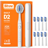 Bitvae Ultrasonic Electric Toothbrush for Adults and Kids, ADA Accepted Travel Electric Toothbrush with Rechargeable 60-Day Batt
