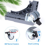 W B D WEIBIDA Appliance Dolly Cart with 4 Locking Twin Wheels Mini Fridge Stand Adjustable Furniture Mover Mobile Roller Base fo