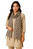 Leopard Print WomenS Dupatta With Tassels Soft Lightweight Stole For All Seasons | Stylish Animal Print Wrap For Casual & Part