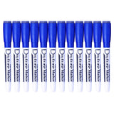 Volcanics Magnetic Dry Erase Markers With Eraser Cap Low Odor Fine Tip Whiteboard Pens Markers for Kids Thin Box of 12, Blue