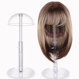 poipoilu 2Pcs Acrylic wig Hat Display Stand Adjustable for Styling and Display, Clear Clear Acrylic Display stand Holder for wig