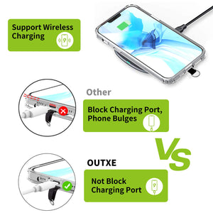 OUTXE Universal Phone Tether Tab with Adhesive, 4 Pack Phone Lanyard Replacement Part for Phone Strap - Black