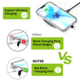 OUTXE Universal Phone Tether Tab with Adhesive, 4 Pack Phone Lanyard Replacement Part for Phone Strap - Black