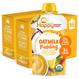 Happy Tot Organics Oatmilk Pudding, Dairy-Free, Stage 4 Toddler Snack, Oatmilk, Mangos, Pineapples & Coconutmilk, 4 Ounce Pouch,