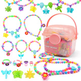 Snap Pop Beads Jewelry Kit for Girls - 350PCS Insect DIY Bracelet Making Toy with Butterfly, Ladybug, Dragonfly - No Mess Craft 