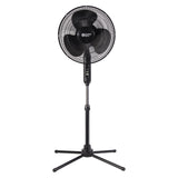 Comfort Zone Electric Oscillating Pedestal Fan, Stand Fan, 16 inch, 3 Speed, 90 Degree Oscillating Head, Adjustable Height and T