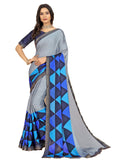 rangita Women Abstract Printed Moss Georgette Saree With Blouse Piece - Grey
