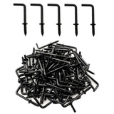 IDEALSV 80 Pcs Black 1 Inch Screw L Shape Hooks 7 Shape Right Angle Medal Hook