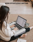 ZEAPTAC Lap Desk with Pillow Cushion, Portable Bed Desk, Fits up to 15.6 inch Laptop, Lap Stand for Bed & Couch & Carpet, Book/T