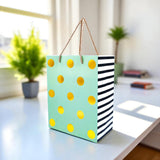 JADES Gold Polka Dot Paper Gift Bag, Mini Size, for Gift Wrapping (Pista green)
