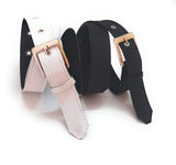 Generic Xxl Oversize Formal Casual Womens Black And White Denim Belts 2 Pcs