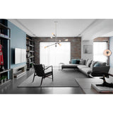 Living District Indoor Modern Home Decorative Bright Ceiling Axel 6 Lights Polished Nickel Pendant
