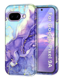 Btscase for Google Pixel 9a Case 2025 [Military Grade Shockproof] Stylish Marble Pattern Slim Protective 3 Layers Hard PC+Soft S