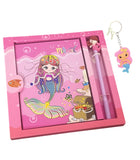 Le Delite Lock Diary For Kids I Mermaid Sea Princess Fish Theme Diary (1 Pcs) With Gel Pen And Keychain I School Diary Secret Jo