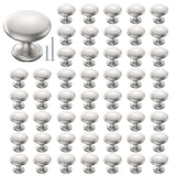 POZEAN Cabinet Knobs Brushed Nickel 50 Pack Cabinet Handles Drawer Knobs Solid Knobs Silver with Screws for Dresser Drawer Cabin