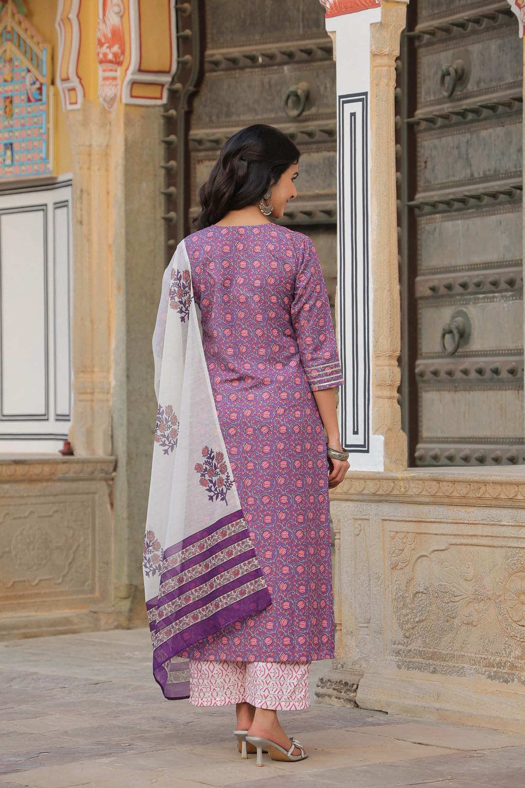 Gosriki Women'S Cotton Blend Straight Printed Kurta With Pant & Dupatta (Blockbuster Multi-Nw-Gs_Xxl_Multi_Xx-Large) Multicolour,Multicolour,2,B0CQPFYB18