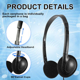CN-Outlet 10 Packs School Headphones Bulk for Classroom Students Kids Children Toddler Boys Girls Teens and Adult (10 Black)