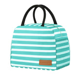 douyadady Lunch Bag Women/Men Lunch Box Women/Men (Baby blue+White Stripes)