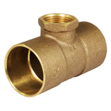CCFT1213NL C X C X F Cast Brass Tee Fitting with Solder Cups and Female Threaded Branch, 11/2 x 11/2 x 3/4