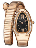 Gosasa Stylish Women'S Snake Shape Bangle Watch Unique Design Snake Coil Elegant Dress Diamond Bracelet Ladies Quartz Wristwatch
