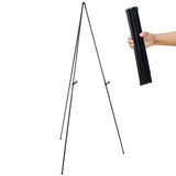U.S. Art Supply 63 High Steel Easy Folding Display Easel Quick SetUp, Instantly Collapses, Adjustable Height Display Holders