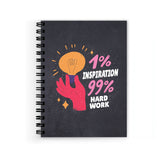 Plan To Gift Hard Work Spiral Wiro Unruled Blank Pages Notebook Diary Journal Drawing Book SizeA5(6X9 Inches) (Hard Work)